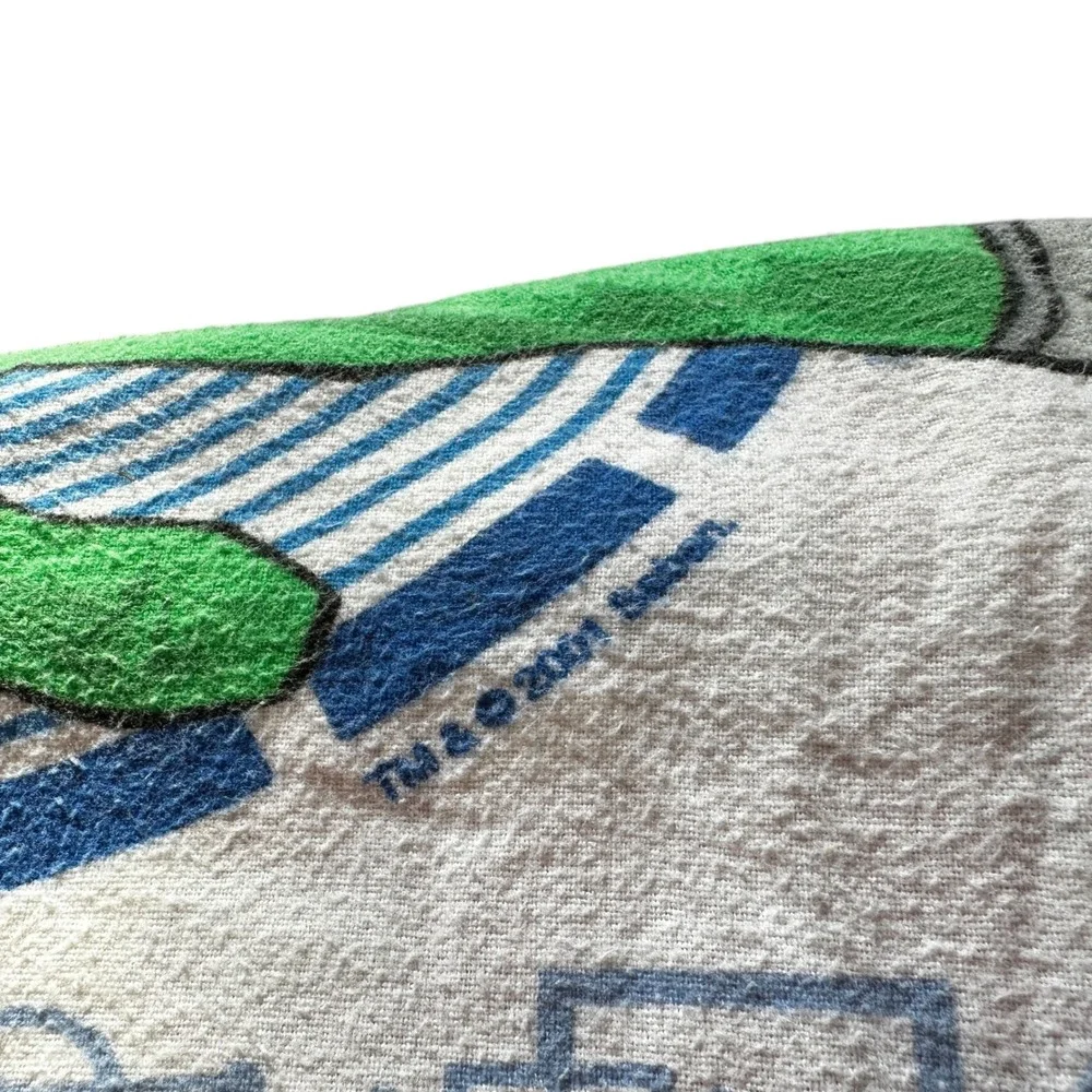 VTG 2001 Power Rangers Twin Flat Sheet‎ Flannel Green Blue Red Boys Man Cave